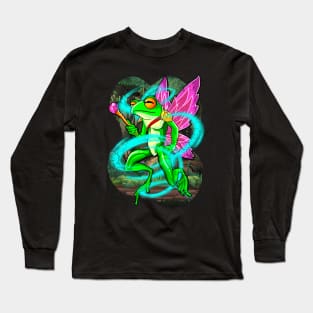 Fairy Frog Fantasy Art Frogs Long Sleeve T-Shirt